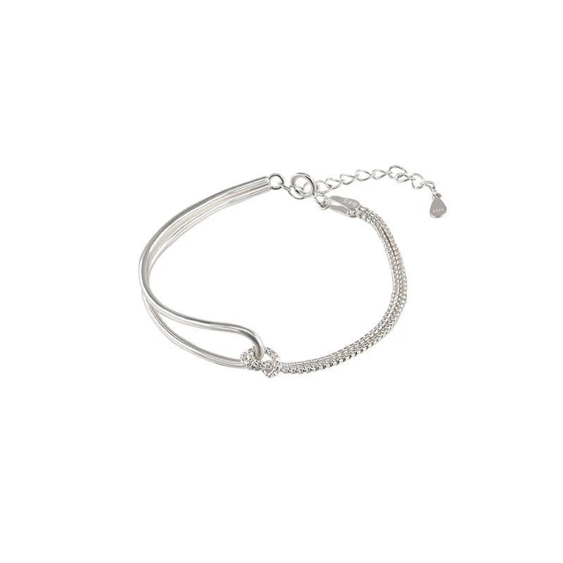 New Fashion Jewelry Beautiful Silver Chain Bangle Simple Personality Sweet Bracelet Women