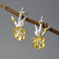 Lotus Fun Handmade New Design Real 925 Sterling Silver 18k Gold Plated Daisy Flower Stud Earring Luxury Jewelry for Women