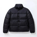 Custom Logo Down Puffer Jacket for Men New Arrival Thick Winter Warm Reversible Stand Collar Breathable Fabric Size XL