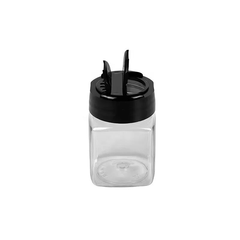 PET Plastic Salt Chili Jar Herb & Spice Tools Kitchen Square Storage Container Plastic Spice Jars