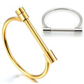 Nabest Fine Jewelry Horseshoe Bracelet Bangle Bar Screw Shackle Bangles Stainless Steel D Shape Cuff Bracelets