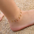 HOVANCI Hot Sell Ins Style Romantic Gold Plated Heart Charms Tassel Anklet Bracelet for Beach