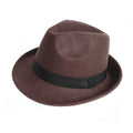Custom Color Fashion Fedora Hat Red Black Ribbon Curling Brim Fedora Hat Wholesale Adult Cowboy Fedora Hat