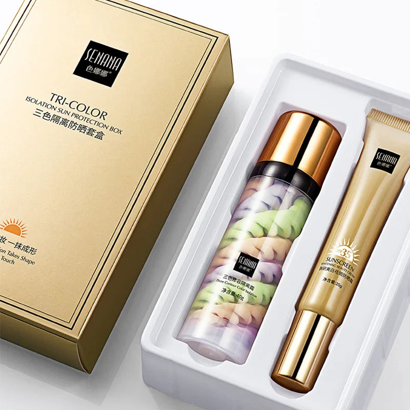OEM SENANA Korean Private Label Cosmetics Beauty Makeup Base Sunscreen Cream Natural Waterproof Concealer Pore Foundation