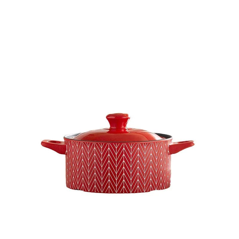 CNNB High-Temperature Resistant Ceramic Stock Pot with Lid Open Fire Gas Kitchen Stew Casserole Soup Pot