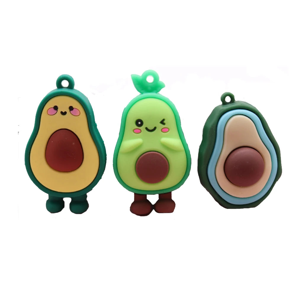 New Fashion 100Pcs/Lot Cute PVC Plastic 3D Avocado Pendants Charms for Lovely Jewelry Kids Gifts DIY Making Accessories