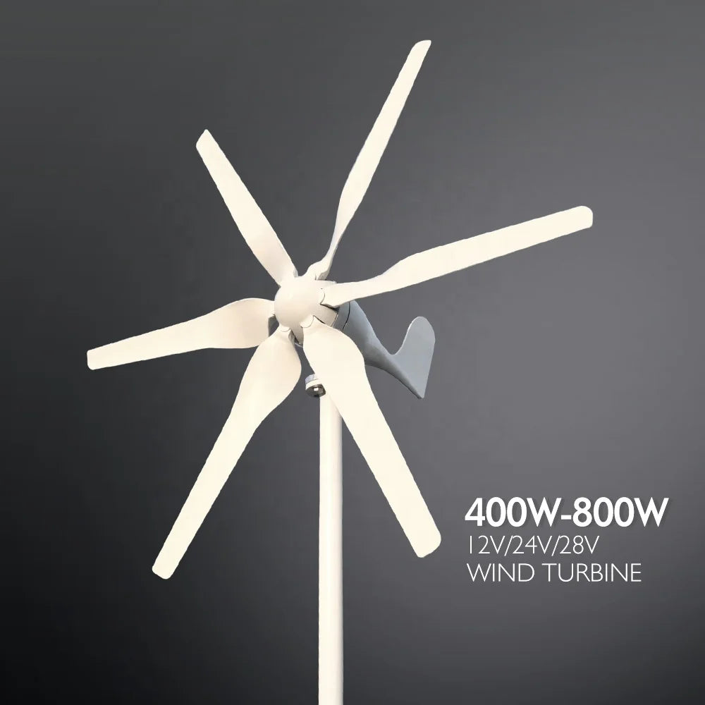 For Home Use Horizontal Small Size 800W 12V 24V 6 Blades Renewable Energy Home Wind Turbines Generators