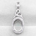Sterling Silver 9*12mm Semi Mount Pendant Empty Frame Blank Support Setting S925 Base Holder Without Center Stone for DIY Inlay