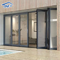 Modern Aluminum Alloy Glass Exterior Foldable Bifold Door with Sound Insulation for House Villa & Outdoor