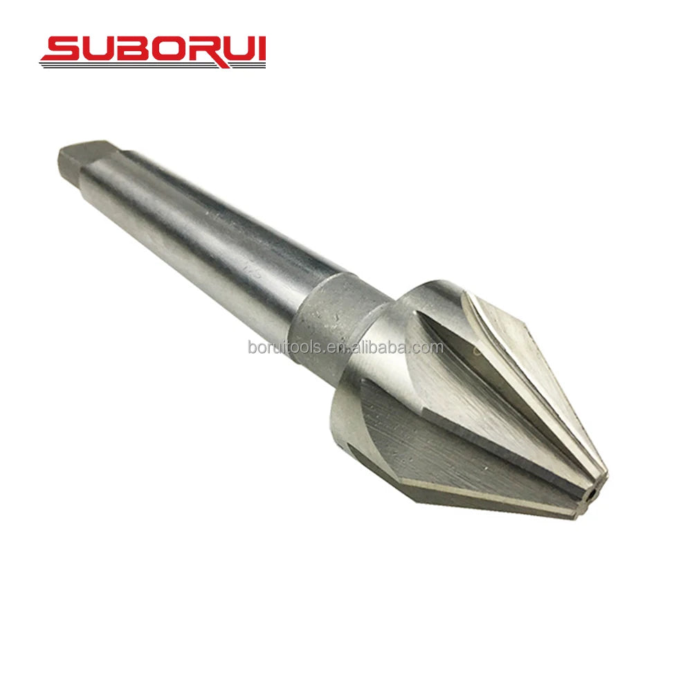 SUBORUI Din334 60 90 120 Degree 6 8 10 12 Flute Hss Morse Taper Shank Chamfer Countersink Drill Bit for Metal