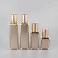 In Stock Square 15ml 30ml 50ml Plastic Brown Bottle Lotion Luxury Custom Pump Bottle Packaging