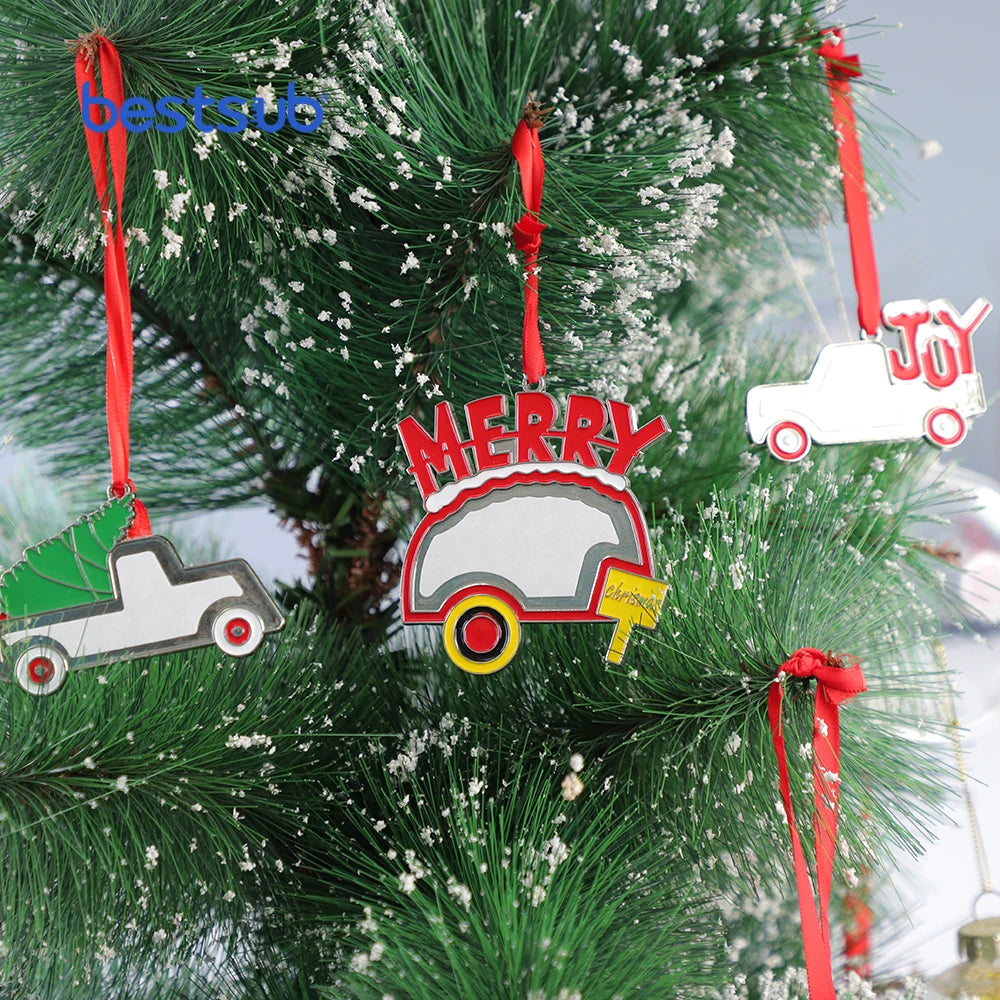 Wholesale Custom Unisub Sublimation Christmas Tree Ornament Home Decoration Blanks Ornaments for Festive Home Decor