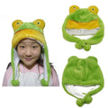 Wholesale Faux Fur Children Animal Winter Hats Cute Plush Frog Head Cap Green Party Hats for Kids Teens