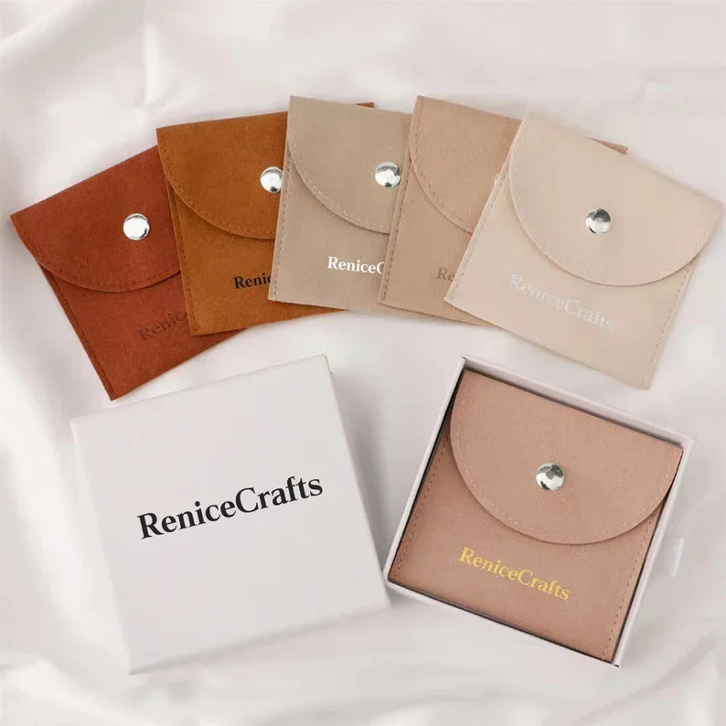 Custom Logo Flannel Jewelry Packaging Pouches Chic Wedding Favor Gift Bag Velvet Drawstring Pouch