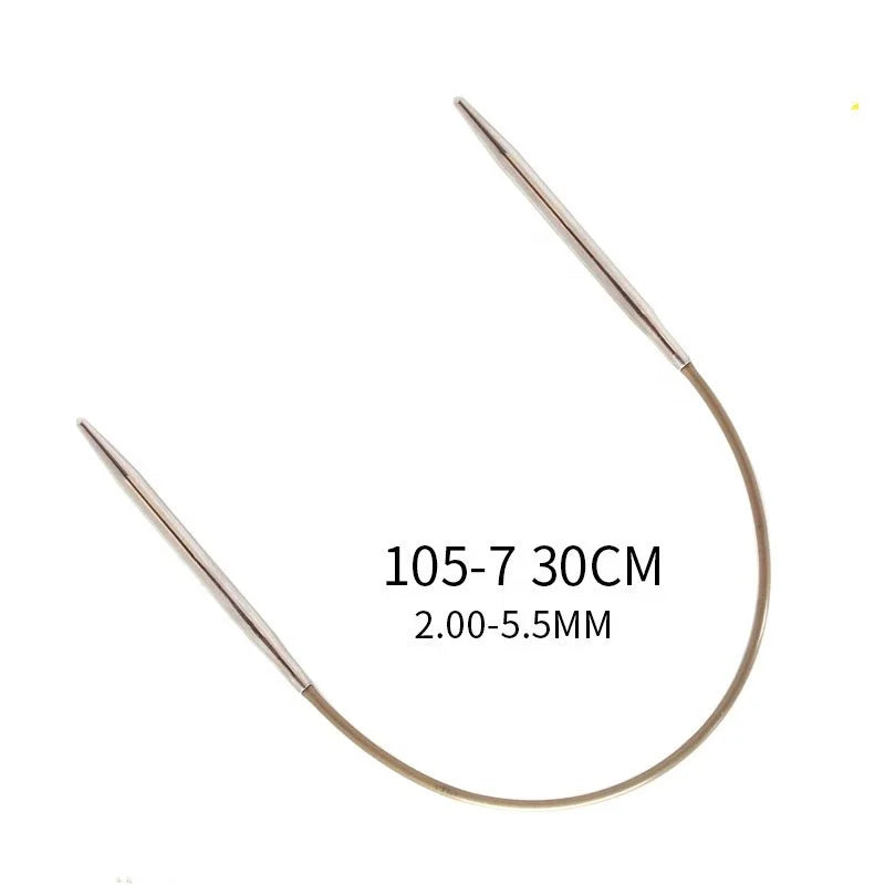 Addi 105-7 30/40/60cm 2.00mm-9.00mm Circular Knitting Needles with Brass-tips and Gold Cords