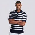 Men's 100% Merino Wool Breton Stripe Sweater Navy White Nautical Crew Neck Pullover Jumper Breathable Solid Pattern Knitted Wear