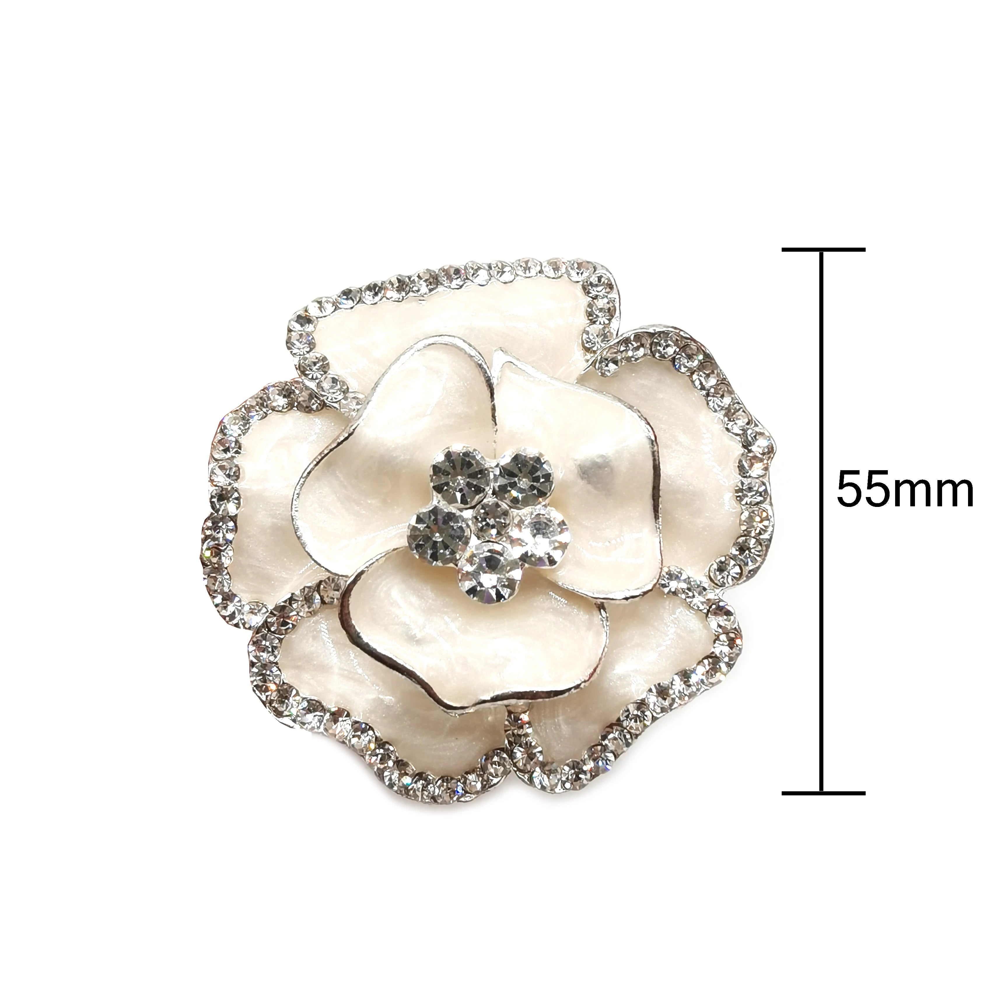 Elegant White Flower Crystal Rhinestone Napkin Ring Enamel Rhinestone Napkin Holder for Wedding Table Decoration