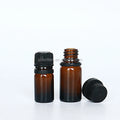 Custom Made 5ml Glass Dropper for Skincare Facial Serum Amber Essential Oil Bottle with Black Plastic Screw Cap