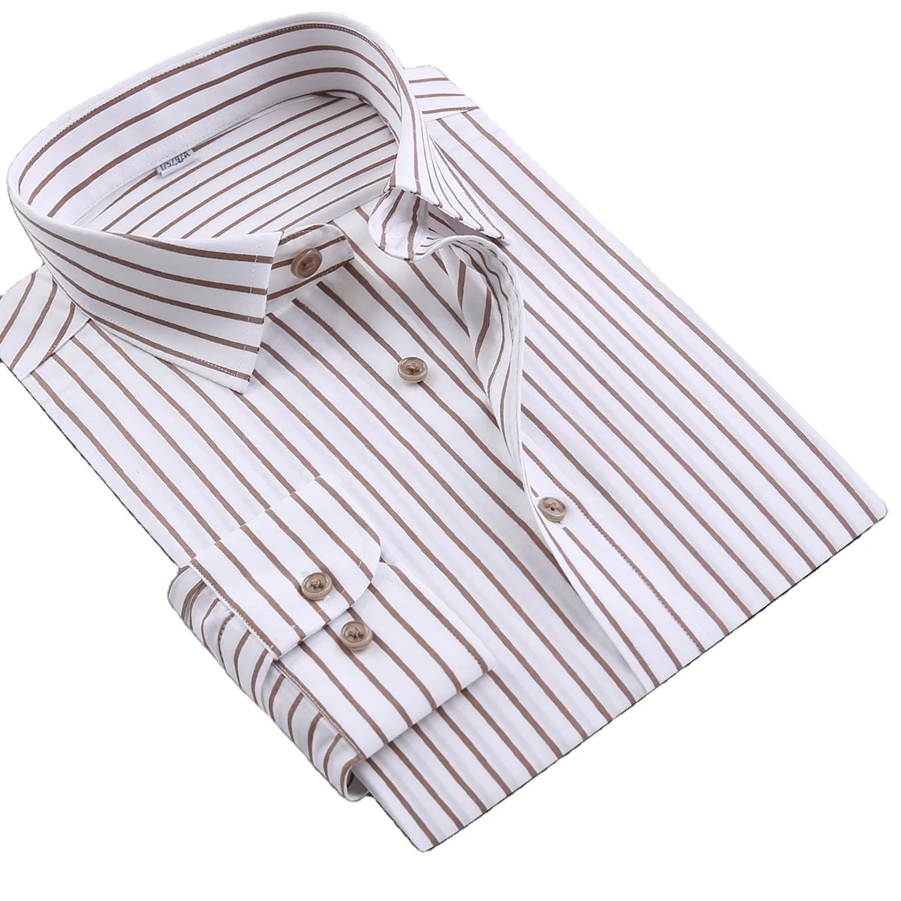 HARCHOY High-Grade Men's Business Shirt Short Sleeve Casual Satin Fabric 100% Cotton Breathable Anti-Wrinkle Stand Collar