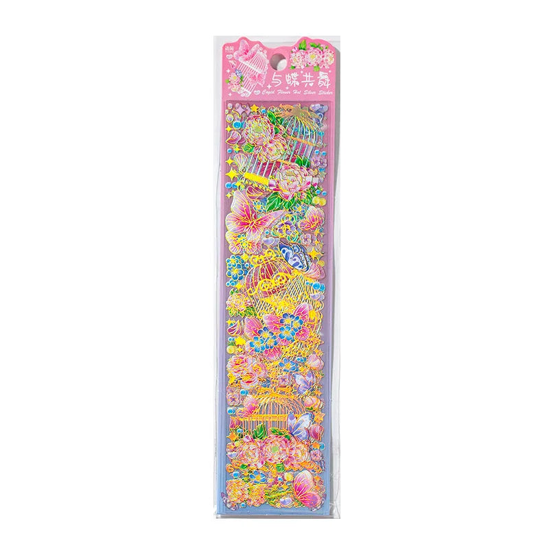3pcs/pack Flower Diary Stickers Three-Dimensional Pet Fresh Student Children DIY Collage Hand Account Material Decoration
