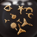 DIY Fashion Jewelry Pendant & Charms Stainless Steel Gold Plated Shell Fishtail Ocean Pendants for Jewelry Making