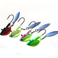 Top Right FH904 Underspin Fishing Jig Heads Glow Crappie Jig Heads Swimbait Hooks with Willow Blade Spinner Baits for Bass