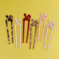 Midairy Fashion INS Antique Colorful Rabbit Hairpin Acetate Simple Comb for Women Hair Grip Hair Stick 146mm 4318