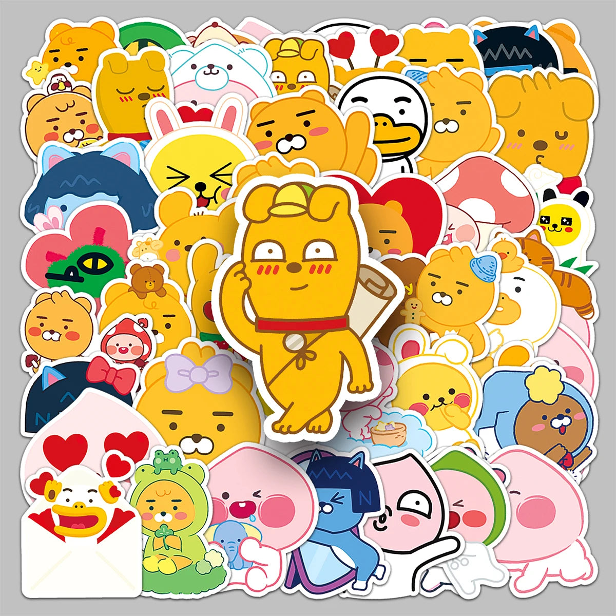 50PCS Factory Wholesale Cartoon Custom Uv Printed Decorative Kakao Friends Stickers for Furniture & Cars