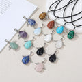 Healing Crystal Angel Wing Pendant Chakra Balance Gemstone Pendants Angel Fairy Dangle Charms