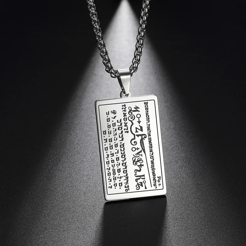 Talisman of Wealth Attracting Money Necklace the Mystery of the First Seal 6th and 7th Books of Moses Jewelry Stainless Steel