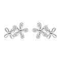 Fashion Women 925 Sterling Silver Tiny Daisy Flower CZ Diamond Stud Earrings