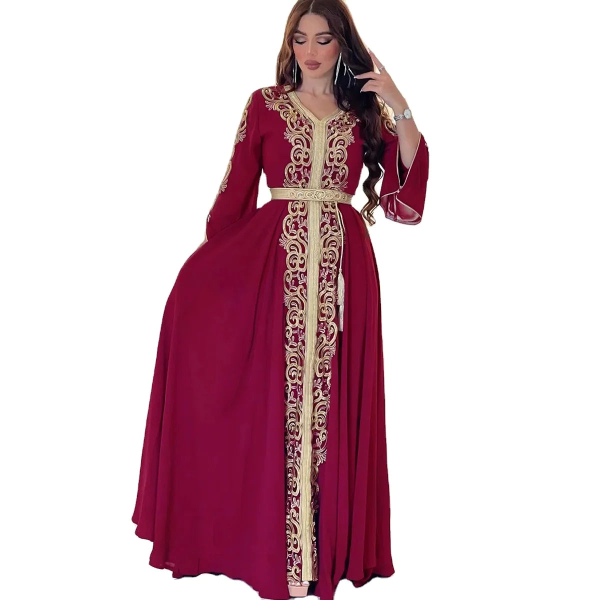 CCY 2023 New Muslim Modest Evening Dresses Kaftans Gurban Dubai Arabia Islamic Women Abaya Robe Musulman Women's Clothing