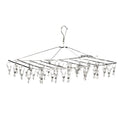 34 Clips Stainless Steel Foldable Socks Hanger Peg 4mm Bold square Hanger Socks Holder Windproof Drying Rack