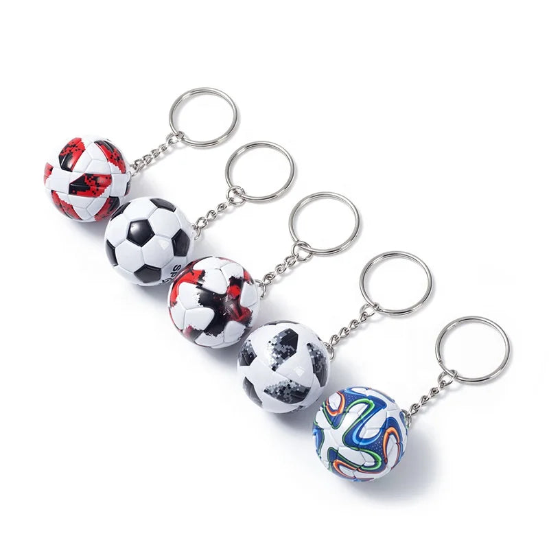 Mini Soccer Keychains Souvenir Gifts PU Leather Football Pendant Keychain for European Cup World Cup