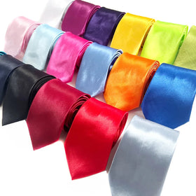 Hot Sell 8cm Cheap Business Man Pure Color Ties Blank Custom logo Printing Polyester Men Cheap Casual Plain Men Ties