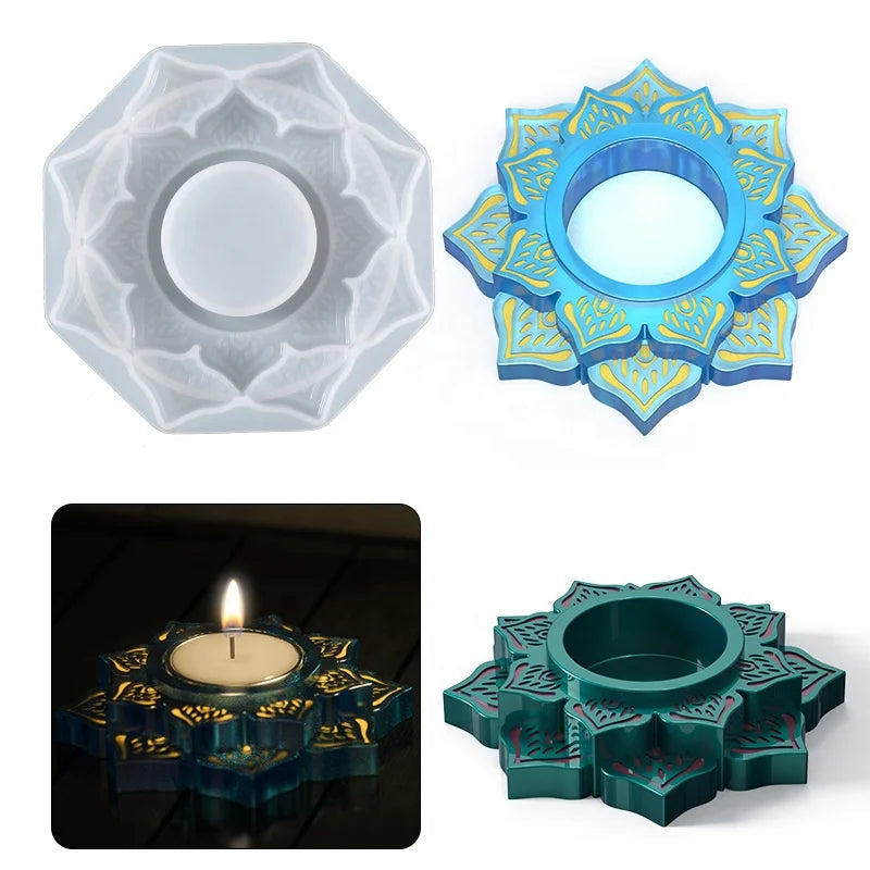 New Lotus Candle Holder Mold Silicone Ashtray Mold Lotus Resin Candlestick Mold