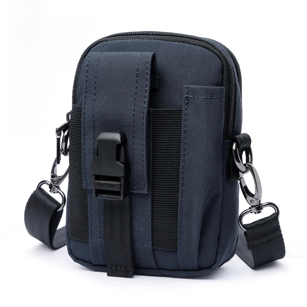 High Quality Men's Outdoor Sports Mini Waist Bag Convenient Solid Color Messenger and Shoulder Bag Fashionable Vintage Style