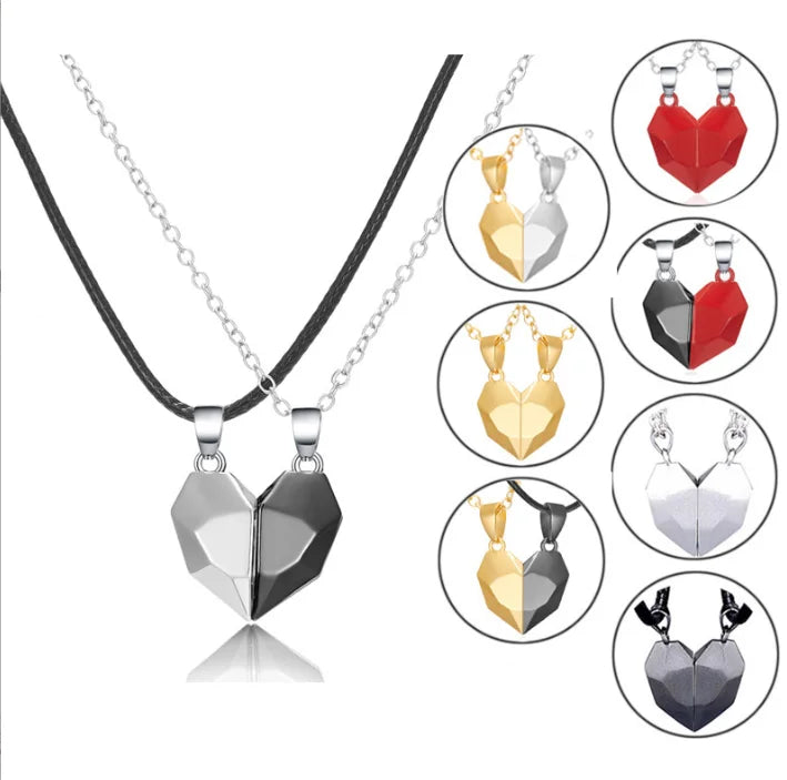 Wholesale  Couple Necklace for Lovers Heart Pendant Necklace Men Women Valentine Day Gift