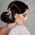 New Elegant Pearl Hair Comb White Crystal Headdress Banquet Hair Accessories Bridal Headdress Insert Comb