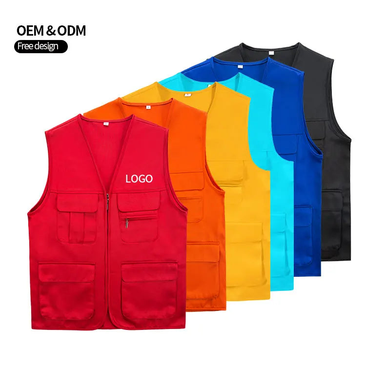 Wholesale Custom Cheap Men's Vests Fishing Vest Plussize Multi-pocket Utility Photography Summer Hot Mesh Work Vest