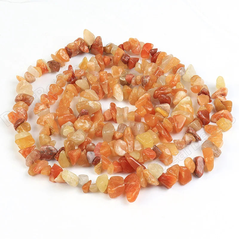 Peach Aventurine Stone Chip Shape Nuggets Loose Gemstone Beads for DIY Bracelets Making 5mm 8mm