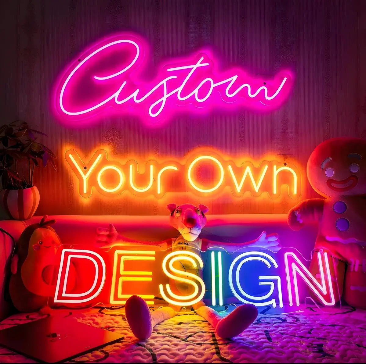 Custom Acrylic Luminous Led Lighting Neon Sign for Home Bedroom Wedding Party Mall Hotel Bar Theme Park Birthday Decoration