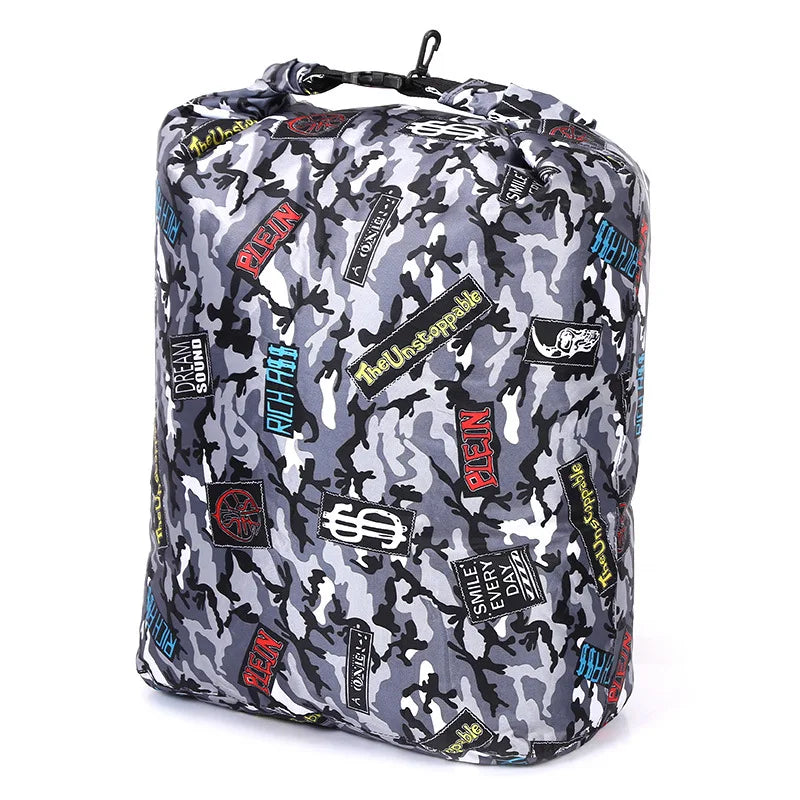 Camouflage Color Thick Fold Nylon Waterproof Live Fishing Transport Tackle Bag with Oxygen Filling Nozzle