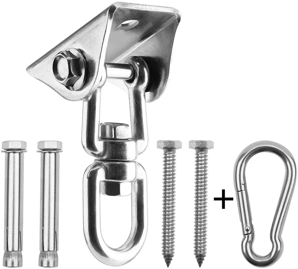 Heavy Duty Hammock Chair Hanging Hardware Kit with Chain/ 360 Degree Swivel Stainless Multi-Purpose Ceiling Hooks for Swing
