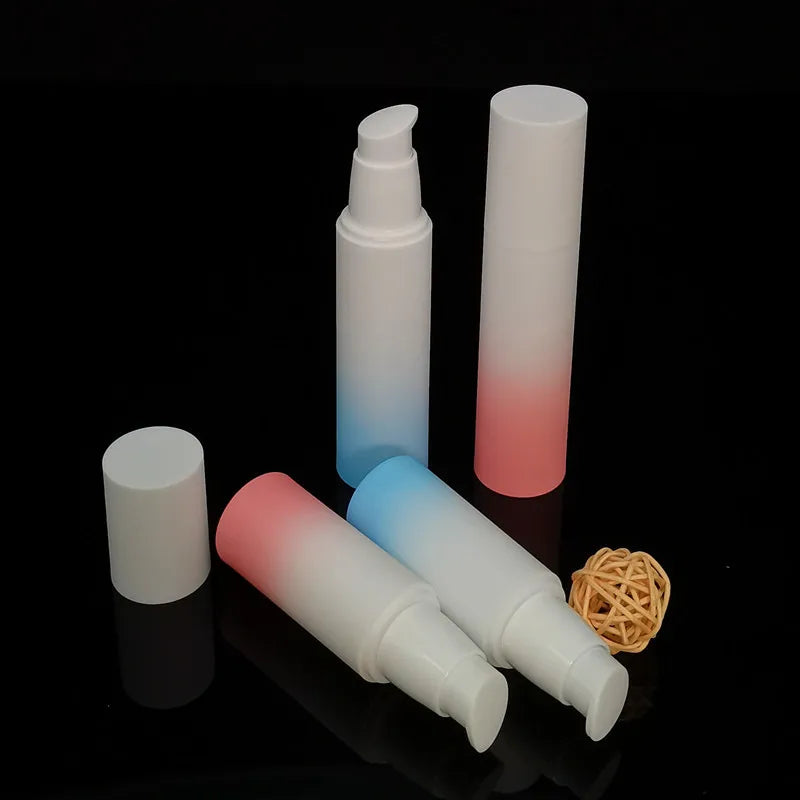 15ml 30ml 50ml  Plastic Bottle Set Gradient Color Press Pump Lotion Bottle Makeup Water Spray Bottle with Cover
