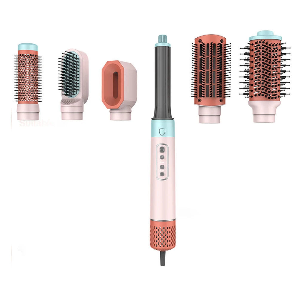 Hot air Comb-blower 110-220 Volts Temperature Control Hair Dryer Brush Attachments for 4c Hair
