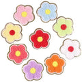 Fashion 63mm Golden Glitter Chenille Flower Iron on Patches Heat Press Patches