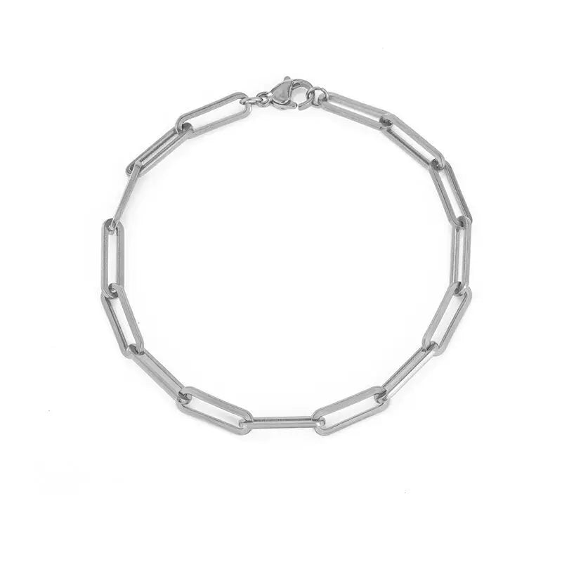 316L Stainless Steel 14K Gold Plated Trendy 18CM 0 Shape Chain & Link Bracelet for Unisex Anniversary