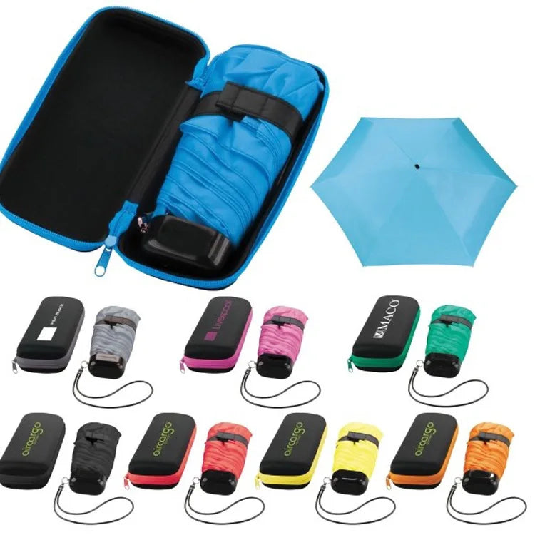 Pocket Custom Umbrella With logo Printing 5 Folding Mini Rain Umbrella