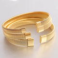 Hot Sale Stainless Steel Flexible Wide Wristband Bracelet Elastic Wire Openable Bracelet for Women Waterproof Bangle for Gift